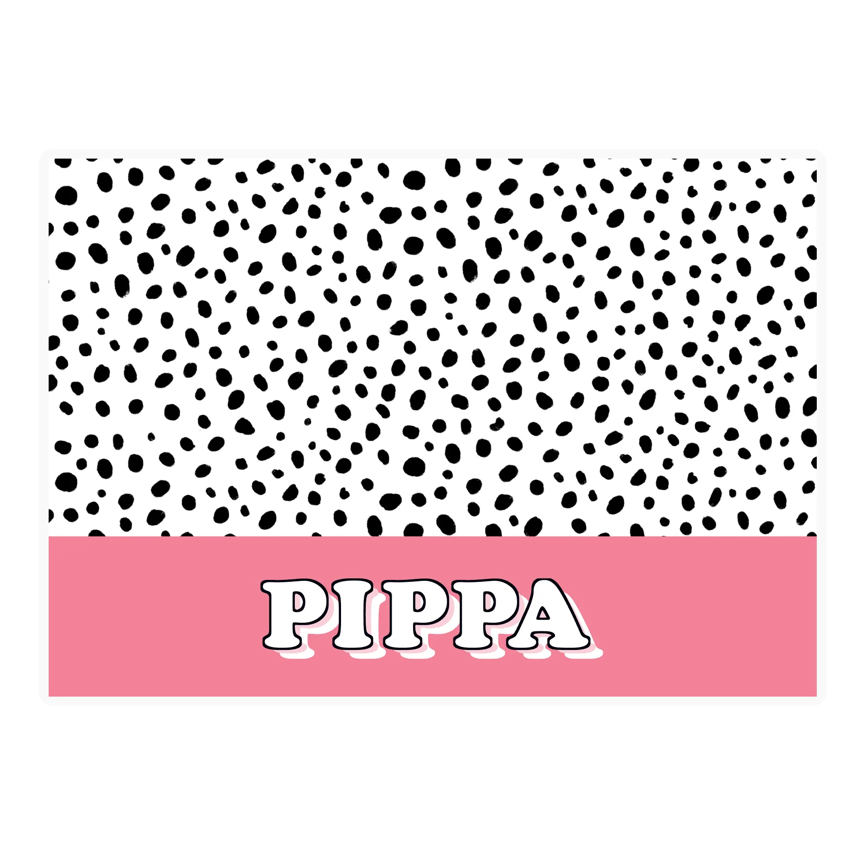 Personalised Pink Spotty Design Dog Pet Bowl Mat - Image 4
