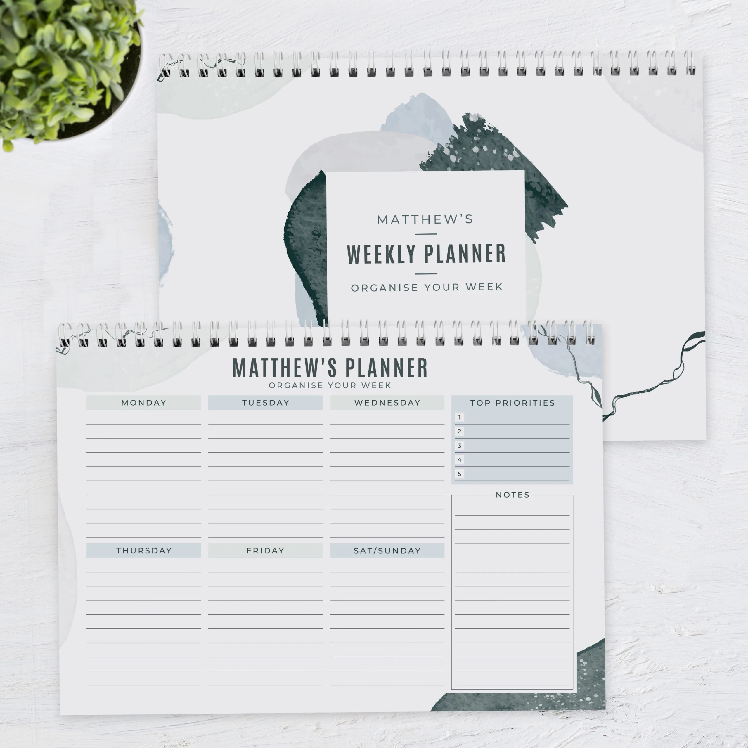 Personalised Abstract Design A4 Desk Weekly Planner - Image 3