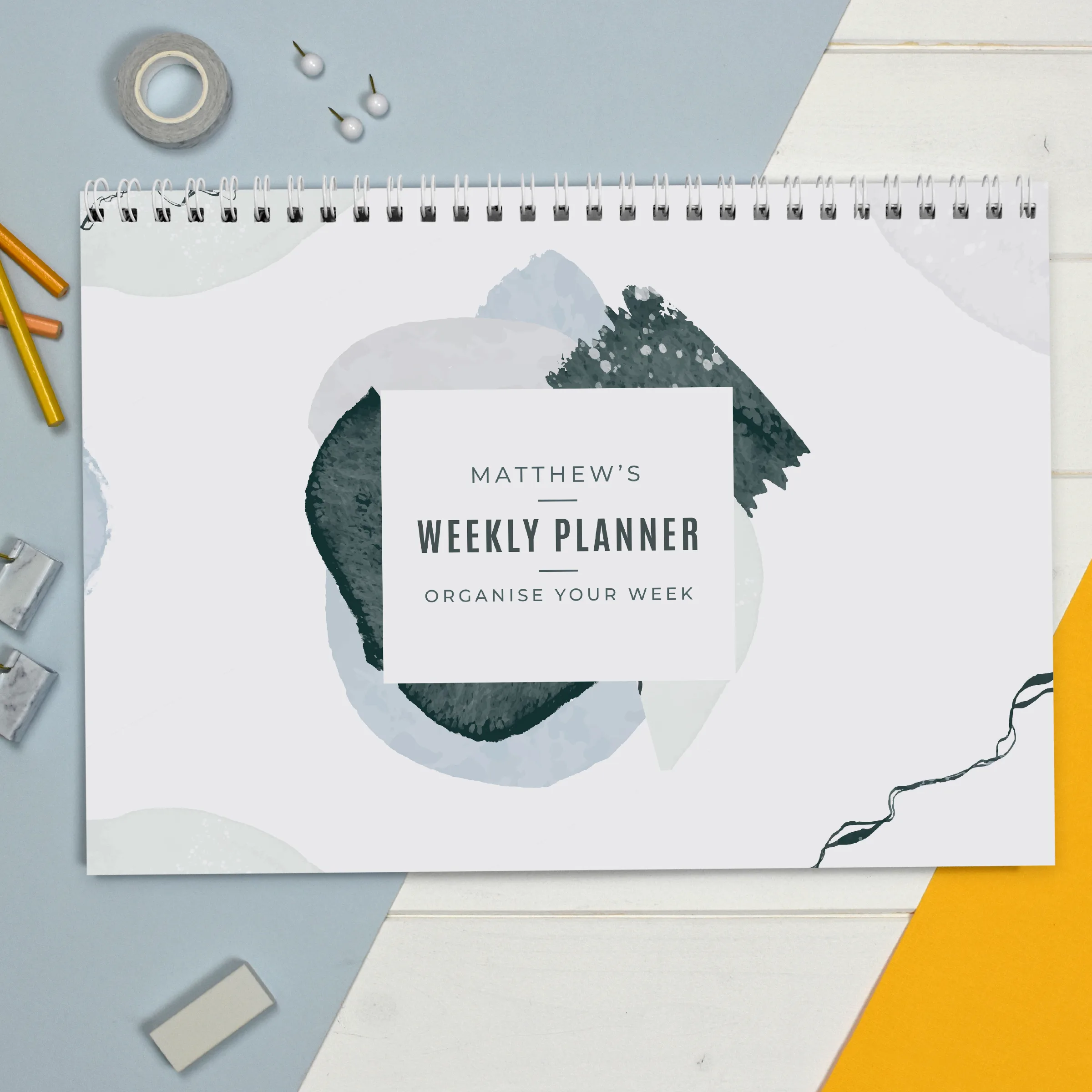Personalised Abstract Design A4 Desk Weekly Planner - Image 4
