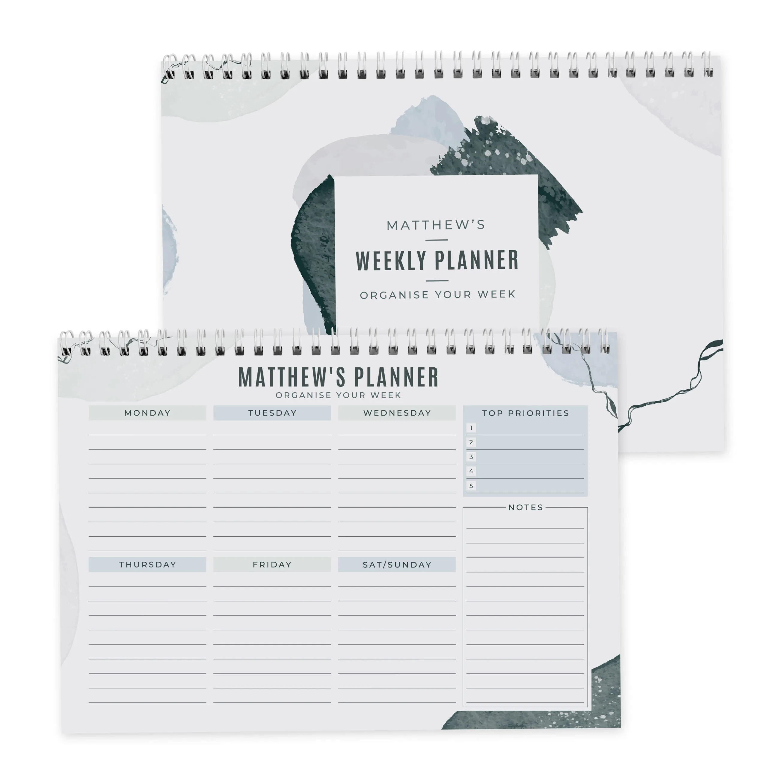 Personalised Abstract Design A4 Desk Weekly Planner - Image 6