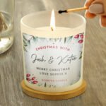 Personalised 'Christmas With...' Scented Frosted Glass Jar Candle - Image 3