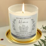 Personalised 'Home Sweet Home' Scented Frosted Glass Jar Candle