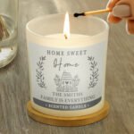 Personalised 'Home Sweet Home' Scented Frosted Glass Jar Candle - Image 3