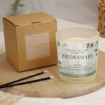 Personalised Botanical Design 'Thank You' Wedding Scented Frosted Glass Jar Candle - Image 2