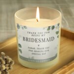 Personalised Botanical Design 'Thank You' Wedding Scented Frosted Glass Jar Candle - Image 4