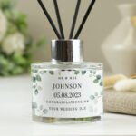 Personalised Any Message Botanical Design Wedding Glass Reed Diffuser - Image 4