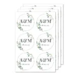 Personalised Initials Botanical Design Sticker Set (24 Pack) - Image 5