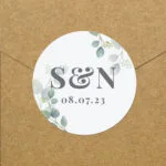 Personalised Initials Botanical Design Sticker Set (24 Pack) - Image 6