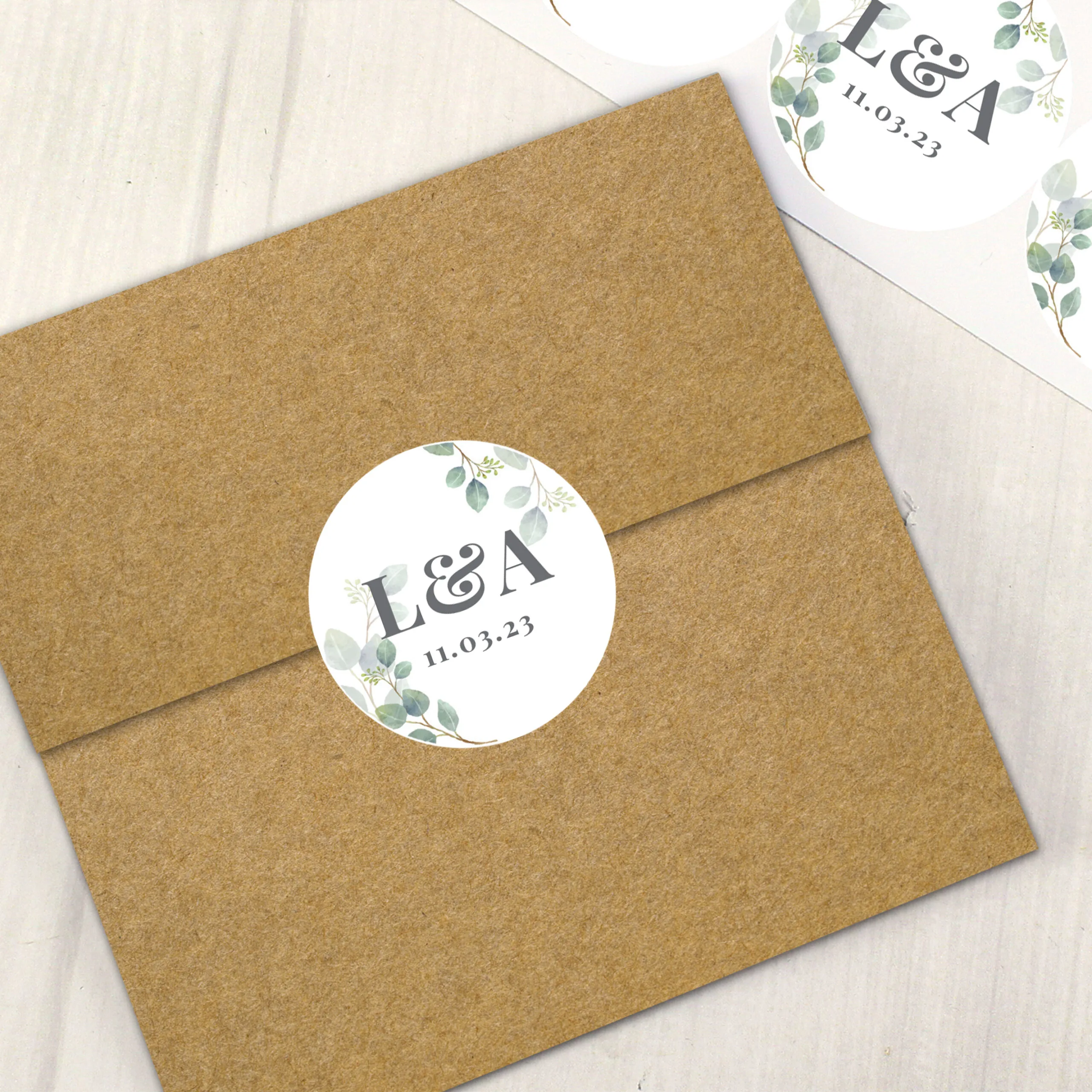 Personalised Initials Botanical Design Sticker Set (24 Pack) - Image 4