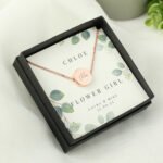 Personalised Botanical Design Sentiment Rose Gold Tone Necklace & Gift Box