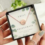 Personalised Botanical Design Sentiment Rose Gold Tone Necklace & Gift Box - Image 3