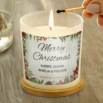 Personalised 'Merry Christmas' Scented Frosted Glass Jar Candle - Image 3