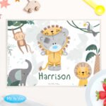 Personalised Tiny Tatty Teddy Jungle Animals Design Placemat - Image 2