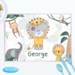 Personalised Tiny Tatty Teddy Jungle Animals Design Placemat - Image 3