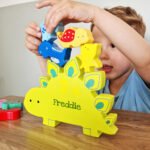 Personalised Children's Dinosaur Book & Wooden Stacking Toy Set - Image 2