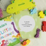 Personalised Children's Dinosaur Book & Wooden Stacking Toy Set - Image 4