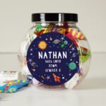 Personalised Children's Any Message Space Themed Sweet Jar - Image 3