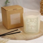 Personalised ‘Happy 30th Anniversary’ Pearl Scented Frosted Glass Jar Candle - Image 3