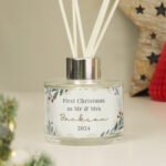Personalised Any Message Christmas Foliage Design Glass Reed Diffuser - Image 4