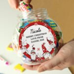 Personalised Any Message Gonk Design Christmas Sweet Jar - Image 4