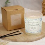 Personalised Forget Me Not Design Memorial Scented Frosted Glass Jar Candle - Image 2