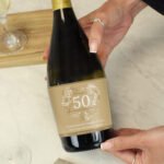 Personalised ‘Happy 50th Anniversary’ Gold Heart Design Bottle of Prosecco - Image 2