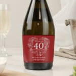 Personalised 'Happy 40th Anniversary' Ruby Heart Design Bottle of Prosecco - Image 4