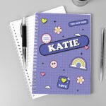 Personalised Name Only 'Good Vibes' Design A5 Notebook - Image 4