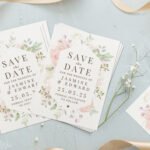Personalised Soft Floral Design Wedding 'Save The Date' Cards (36 Pack) - Image 3
