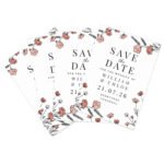 Personalised Pink Floral Design Wedding ‘Save The Date’ Cards (36 Pack) - Image 5