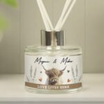 Personalised Highland Cow Design Glass Reed Diffuser
