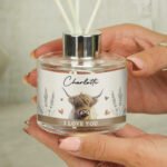Personalised Highland Cow Design Glass Reed Diffuser - Image 2