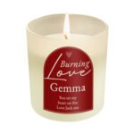 Personalised 'Burning Love' Scented Frosted Glass Jar Candle - Image 5