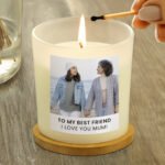 Personalised Photo Upload Scented Frosted Glass Jar Candle