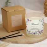 Personalised Any Message Wild Flowers Design Scented Frosted Glass Jar Candle - Image 2