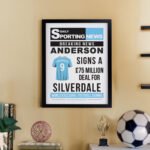 Personalised Football Newspaper Design Black Framed Poster - Image 3