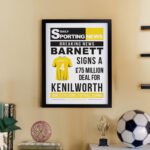 Personalised Football Newspaper Design Black Framed Poster - Image 4
