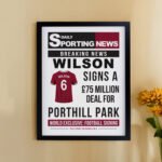 Personalised Football Newspaper Design Black Framed Poster - Image 5