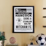 Personalised Football Newspaper Design Black Framed Poster - Image 6