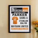 Personalised Football Newspaper Design Black Framed Poster - Image 9