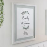 Personalised Any Message Botanical Design Couples White Framed Poster - Image 2