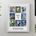Personalised Pet Pawprints Motif Multi Photo Upload White Framed Print