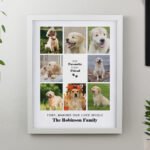 Personalised Pet Pawprints Motif Multi Photo Upload White Framed Print - Image 2