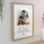 Personalised Pet Pawprints Motif Photo Upload Oak Framed Print - Image 2