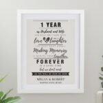 Personalised Any Anniversary White Framed Poster