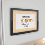 Personalised New Baby Scandi Animals Design Black Framed Poster - Image 2