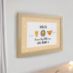 Personalised New Baby Scandi Animals Design Oak Framed Poster - Image 2
