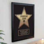 Personalised Any Message Gold Star Award Design Black Framed Poster - Image 2