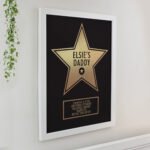 Personalised Any Message Gold Star Award Design White Framed Poster - Image 2