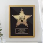 Personalised Any Message Gold Star Award Design Oak Framed Poster